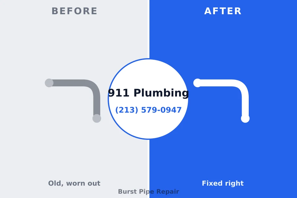 Before and after: plumbing repair Norton Center, MA